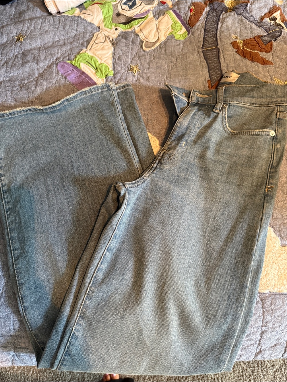 Frame Denim Light Blue Wide-Leg Jeans